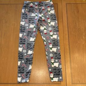 Women’s Fleece Llama Christmas Leggings - NWT
